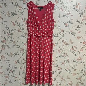 Ronni Nicole Red Polka Dot Midi Dress